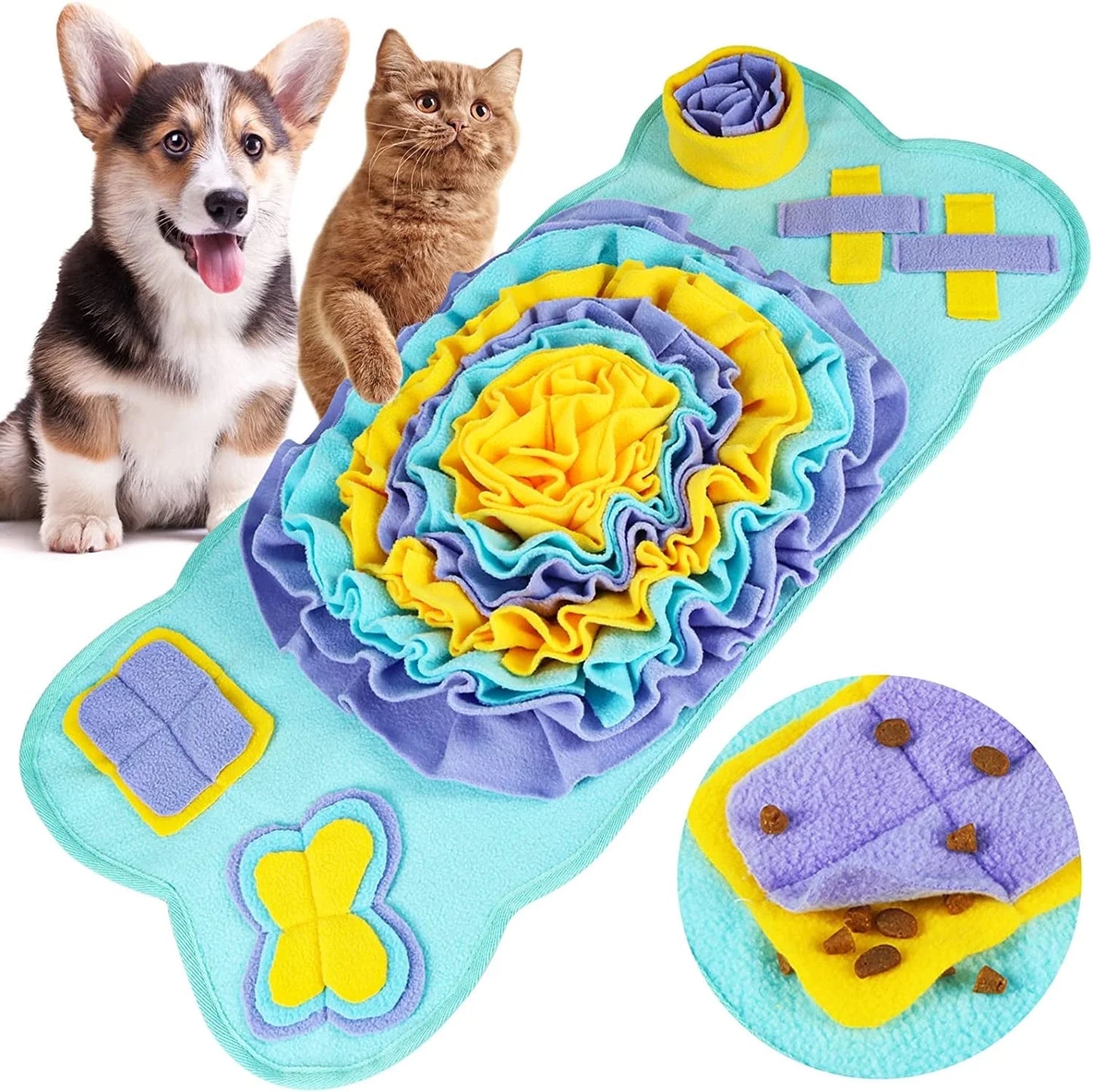 Snuffle Mat for Dogs, 28.5"×13" Sniff Mat for Small Dogs and Cats Slow Eating and Keep Busy, Dog Enrichment Feeder Encourage Foraging Skill Sniff Mat for Stress Relief