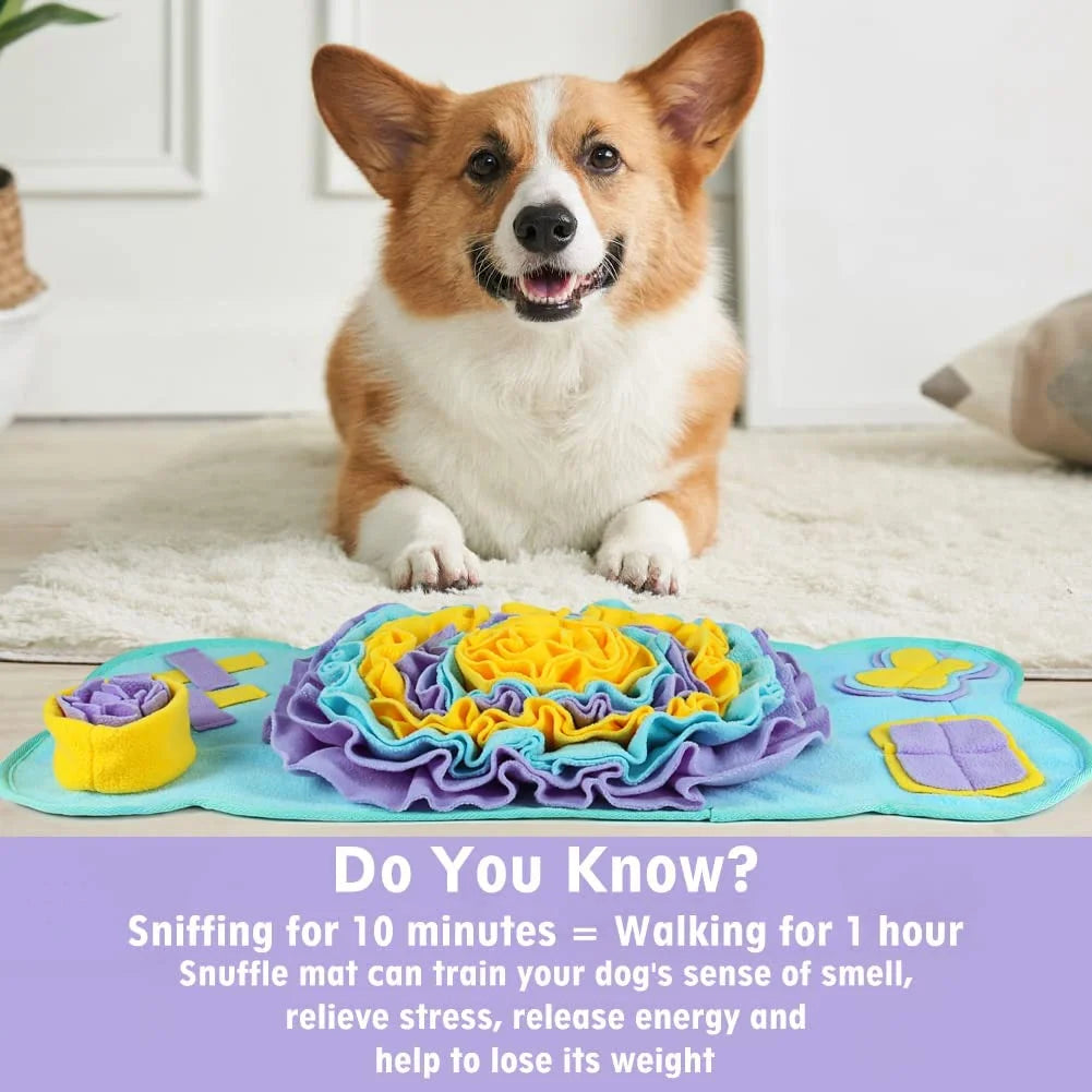 Snuffle Mat for Dogs, 28.5"×13" Sniff Mat for Small Dogs and Cats Slow Eating and Keep Busy, Dog Enrichment Feeder Encourage Foraging Skill Sniff Mat for Stress Relief