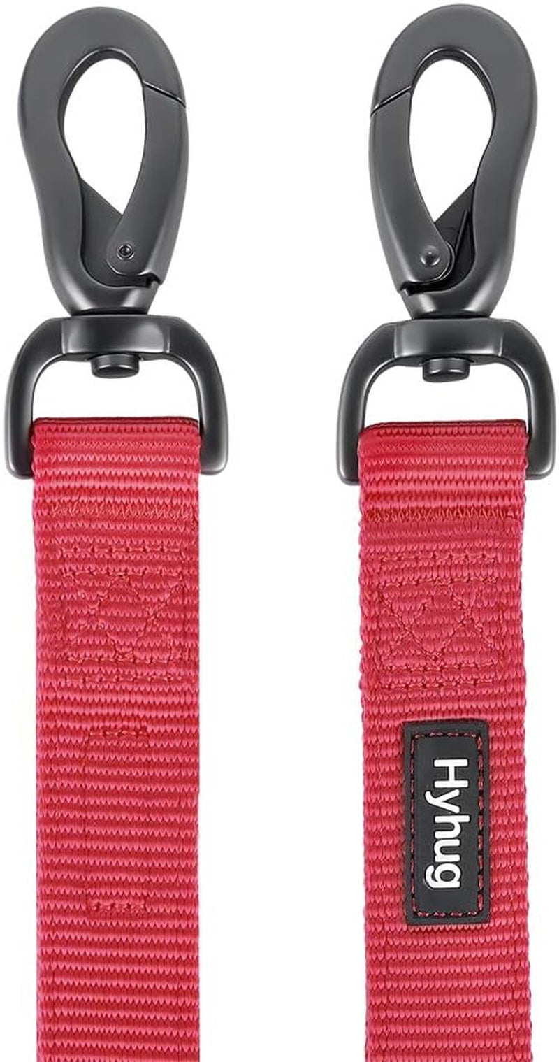 Traffic Nylon 18 Inches Short Leash with Soft Neoprene Padded Handle for Giant Large Medium Boy and Girl Dogs - Professional Training, Daily Use Walking. (18 Inches, Red)